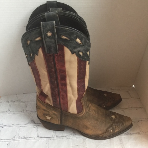 LAREDO STARS & STRIPES COWBOY PATRIOTIC BOOTS 9 - Picture 2 of 14